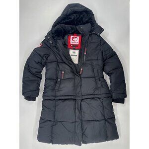 Canada WeatherGear Womens Coat Large Black Puffer Parka Jacket Extreme Winter